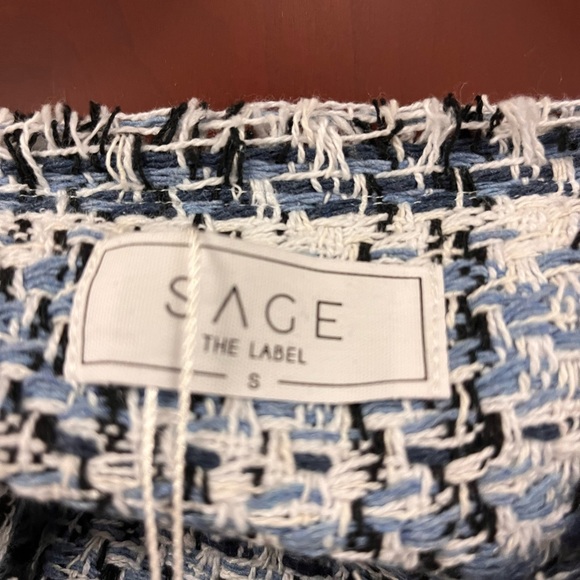 NWT Blue and White Tweed Blazer by Sage the Label - Picture 3 of 6
